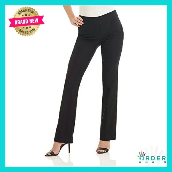 Stretchy Pull-On Bootcut Pants Office Wear Business Casual Comfort Fit - Picture 2 of 8